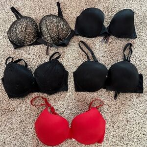 Victoria's Secret Black and Red Bra Collection